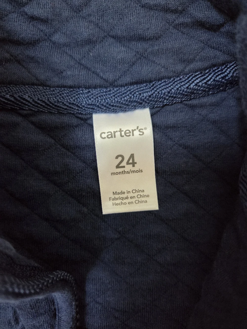 Carter's Navy Quilted Sleeveless Zip-Up Vest